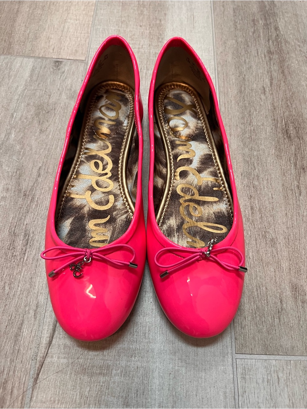 Sam Edelman Hot Pink Patent Bow Ballet Flats